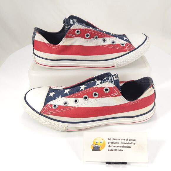 Converse All Star Stars and Stripes Sneaker Shoe Mens Size 5 637771C Red White - Picture 5 of 9